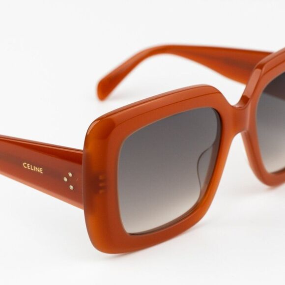 NEW Celine CL40263I 42F 3 DOTS Orange Gradient Brown Women Geometric Sunglasses - Picture 6 of 10